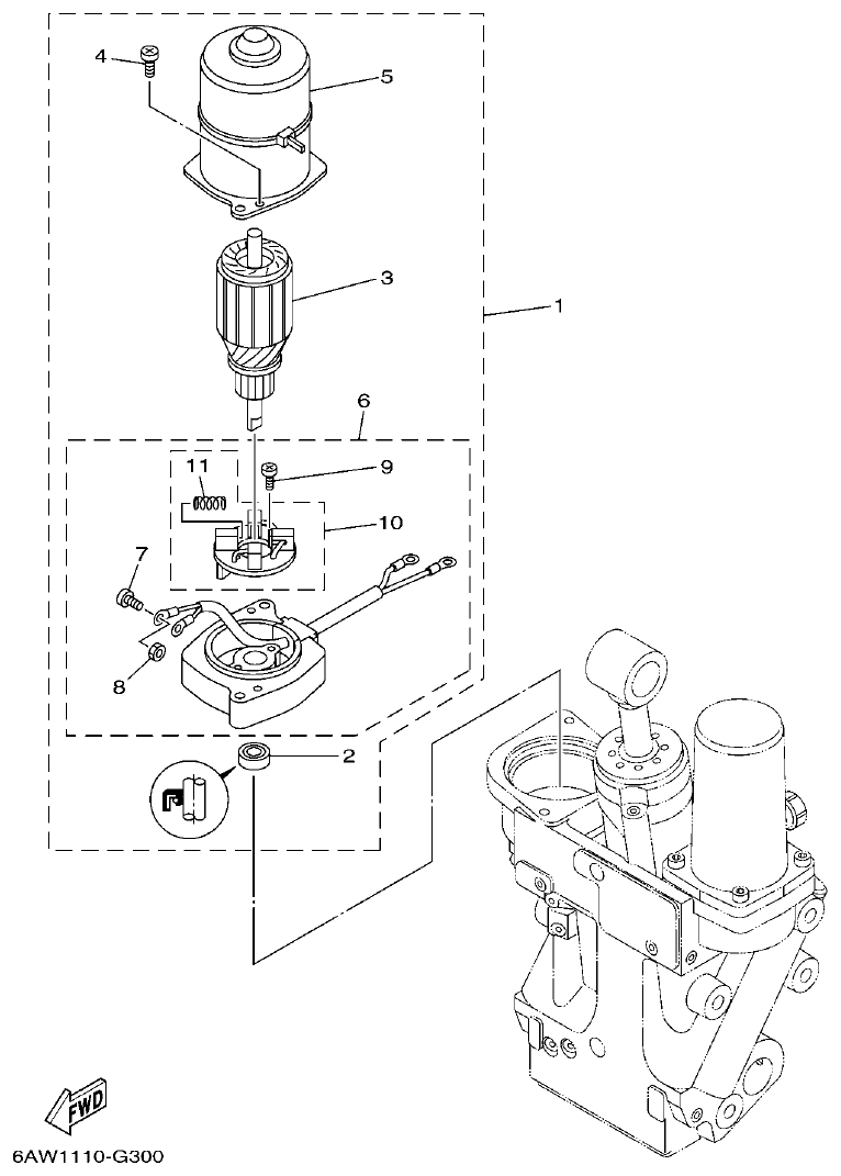Yamaha 20, F350NCC2 POWER TRIM & TILT ASSY 2 parts diagram